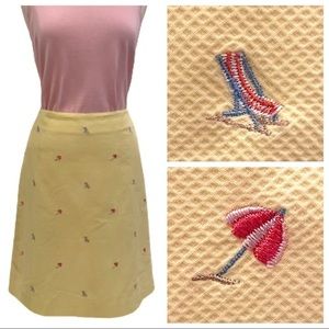 Brooks Brothers Yellow Skirt with Embroidered Details